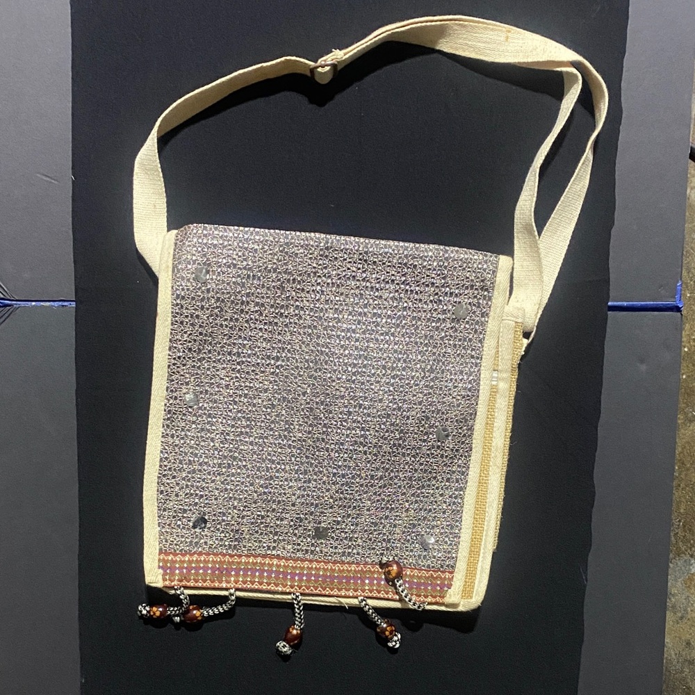 Cream and Brown Crossbody Bag